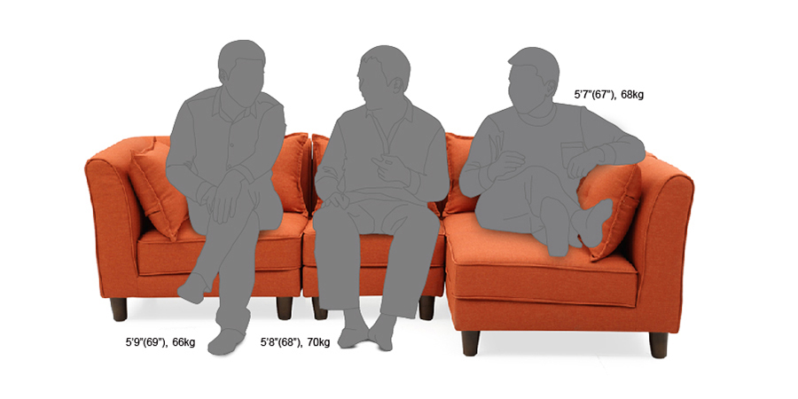 Mara Modular Fabric Sofa (Rust)
